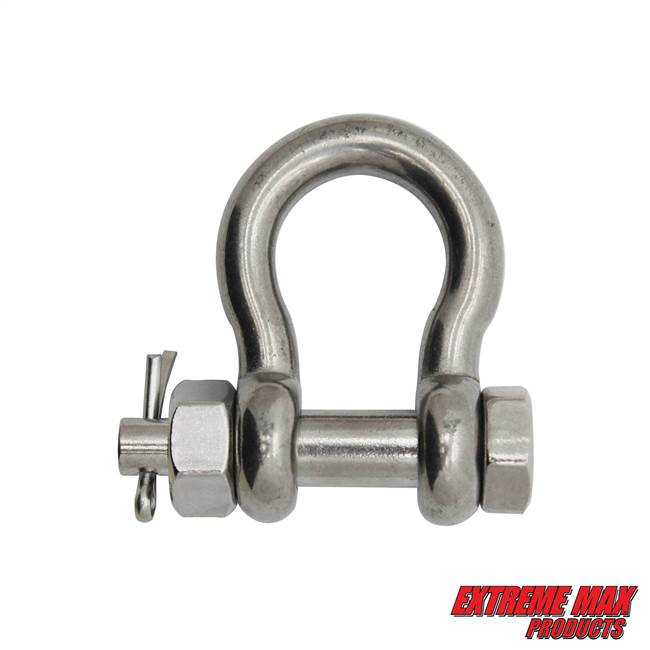 Extreme Max 3006.8366 BoatTector Stainless Steel Bolt-Type Anchor Shackle - 1/4"
