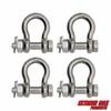 Extreme Max 3006.8366.4 BoatTector Stainless Steel Bolt-Type Anchor Shackle - 1/4", 4-Pack