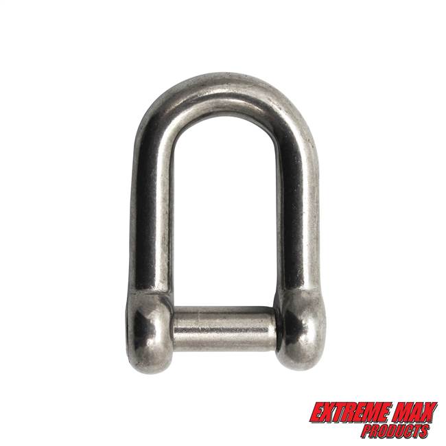 Extreme Max 3006.8393 BoatTector Stainless Steel D Shackle with No-Snag Pin - 1/4"