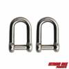 Extreme Max 3006.8393.2 BoatTector Stainless Steel D Shackle with No-Snag Pin - 1/4", 2-Pack