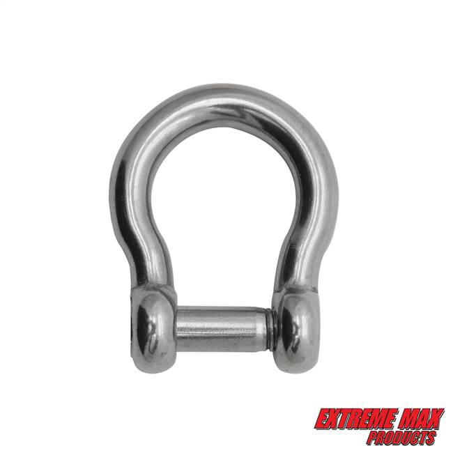 Extreme Max 3006.8405 BoatTector Stainless Steel Bow Shackle with No-Snag Pin - 1/4"