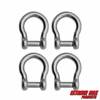 Extreme Max 3006.8405.4 BoatTector Stainless Steel Bow Shackle with No-Snag Pin - 1/4", 4-Pack