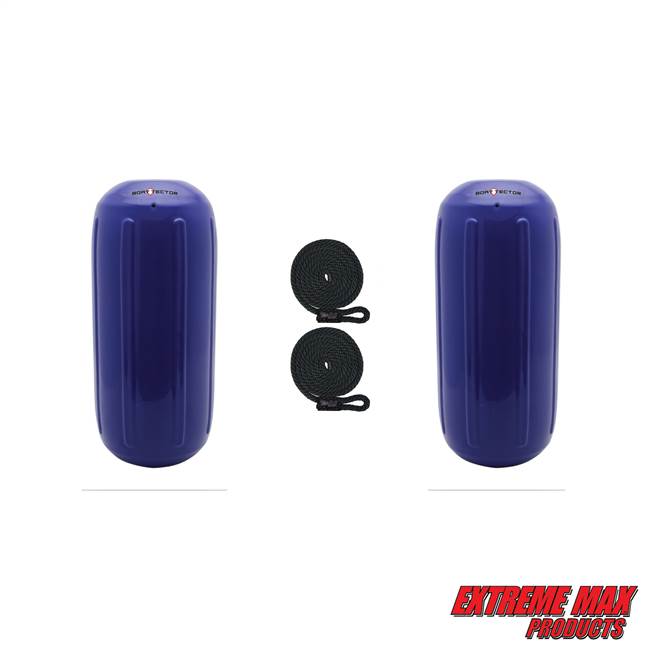 Extreme Max 3006.8507.2 BoatTector HTM Inflatable Fender Value 2-Pack - 10" x 27", Cobalt Blue