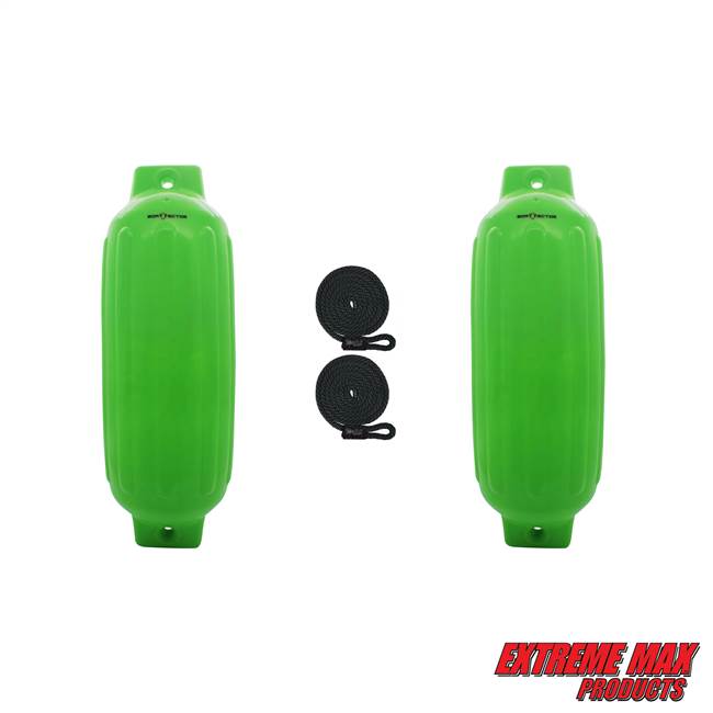 Extreme Max 3006.8561.2 BoatTector Inflatable Fender Value 2-Pack - 10" x 30", Neon Green