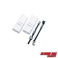Extreme Max 3006.8584 BoatTector PWC Contour Fender with Hook & Strap Set with Adjustable Straps for Easy Secure Installation - 2-Pack, White