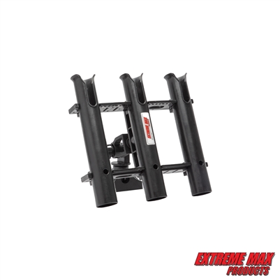 Extreme Max 3006.8635 Adjustable Triple Rod Holder with Locking Mounting Base