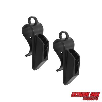 Extreme Max 3006.8724 Boat Fender Hanger Adjuster Clip - Rail-Mounted Fender Line Holder for 1" Rails, Pair