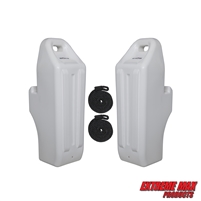 Extreme Max 3006.8774 Pontoon-Specific Inflatable Boat Fender Kit - Includes Two Fenders and 3/8" x 6' Fender Line, White