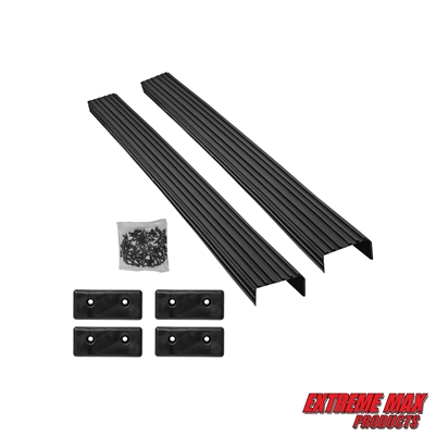 Extreme Max 3006.8872 Pre-Formed Synthetic Bunk Cover with End Caps and Stainless Hardware for 2x4 Boat Trailer Bunks - 1.5" x 3.5" x 12', Black