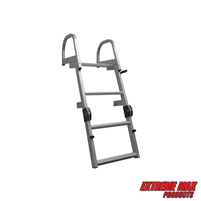 Extreme Max 3006.8878 Deluxe Welded Aluminum Folding Dock & Pontoon Ladder - 3-Step