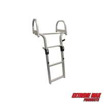 Extreme Max 3006.8884 Wide Entry Deluxe Aluminum Folding Dock & Pontoon Ladder - 3-Step