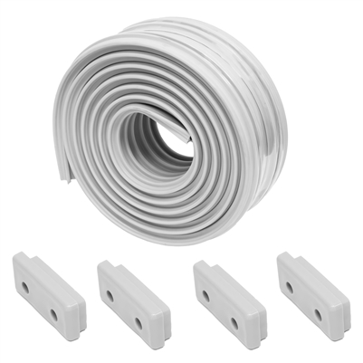 Extreme Max 3006.8897 Synthetic Bunk Cover Kit - 12' White Boat Trailer Glide for 2x4 Bunks (1.5" x 3.5"), Pre-Formed with End Caps & Stainless Steel Hardware