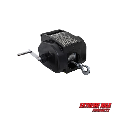 Extreme Max 3006.8912 Reversible Electric Boat Winch - 12V DC, Premium Synthetic Line, 6,000 lbs. Rolling / 5,000 lbs. Marine / 2,000 lbs. Pulling Capacity - Power-In, Power-Out & Freewheel, Manual Backup