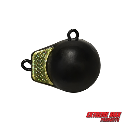 Extreme Max 3006.9214 Coated Ball-with-Fin Downrigger Weight - 3 lbs. with Gold Flash