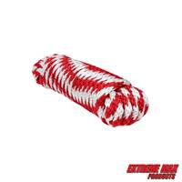 Extreme Max 3008.0145 Solid Braid MFP Utility Rope - 1/4" x 10', Red / White