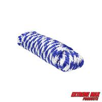 Extreme Max 3008.0193 Solid Braid MFP Utility Rope - 1/4" x 10', Blue / White