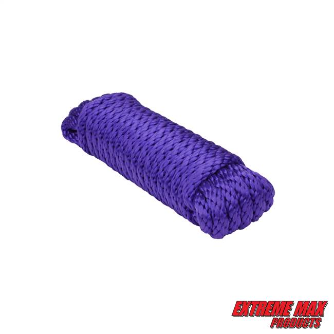 Extreme Max 3008.0241 Solid Braid MFP Utility Rope - 1/4" x 10', Purple