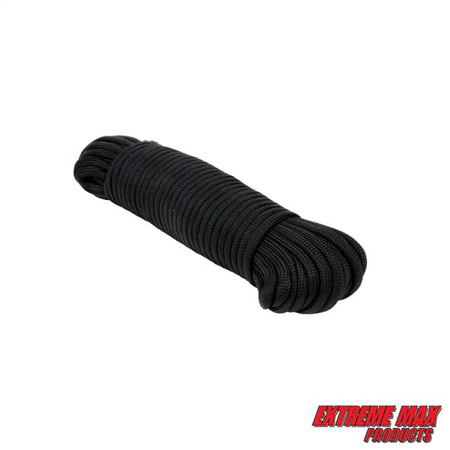 Extreme Max 3008.0451 Type III 550 Paracord - 5/32" x 25', Black