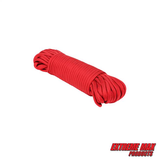 Extreme Max 3008.0535 Type III 550 Paracord - 5/32" x 25', Red