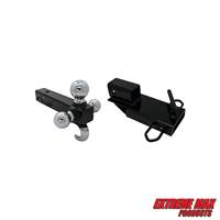 Extreme Max 5001.1389 Clamp-On Forklift Hitch 2" Receiver with Tri-Ball Hitch and Tow Hook