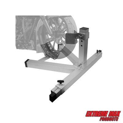 Extreme Max 5001.5975 Pro Series Aluminum Lightweight Heavy-Duty No Drill Adjustable Motorcycle Wheel Chock for Trailer, Garage, or Truck â€“ Fits Tires 15" to 22"
