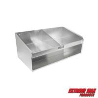 Extreme Max 5001.6038 Double Helmet Bay Aluminum Cabinet Organizer for Enclosed Race Trailer, Shop, Garage, Storage - Silver