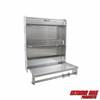 Extreme Max 5001.6049 Aluminum Work Station Storage Cabinet w/ Flip-Out Work Tray & Paper Towel Rack Organizer for Enclosed Race Trailer, Shop, Garage, Storage - Silver