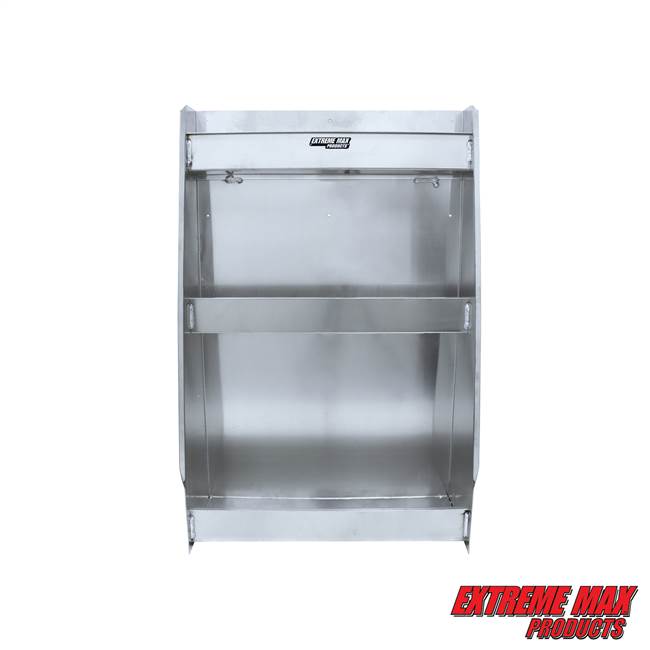 Extreme Max 5001.6102 Aluminum 3-Shelf Open Storage Cabinet for Race Trailer, Garage, Shop, Enclosed Trailer, Toy Hauler - Silver