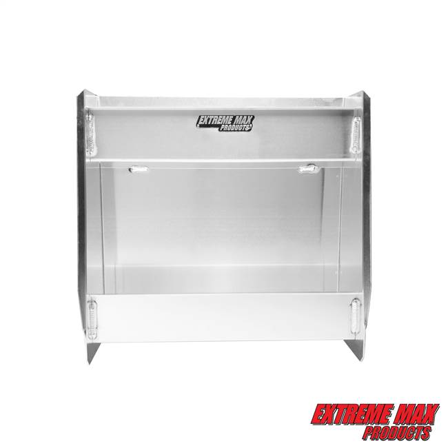 Extreme Max 5001.6205 Aluminum 2-Shelf Open Storage Cabinet for Race Trailer, Garage, Shop, Enclosed Trailer, Toy Hauler - Silver