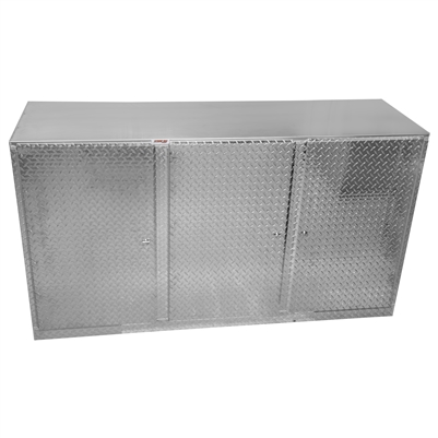 Extreme Max 5001.6418 Diamond Plated Aluminum Base Cabinet for Garage, Shop, Enclosed Trailer - 72", Silver