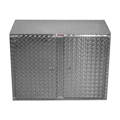 Extreme Max 5001.6444 Diamond Plated Aluminum Wall Cabinet for Garage, Shop, Enclosed Trailer - 32" W x 24" H x 16" D, Silver