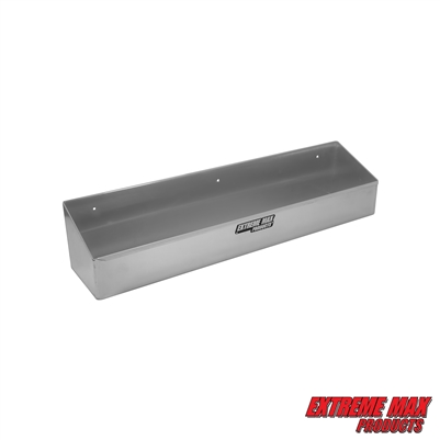 Extreme Max 5001.6449 Wall-Mount Aluminum 8-Quart Liquids Storage Shelf for Race Trailer, Garage, Shop, Enclosed Trailer, Toy Hauler - Holds Eight 1-Quart (32 oz.) Bottles, Silver