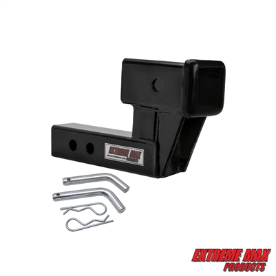 Extreme Max 5001.6509 Solid Shank Receiver Extension - 4" Rise, Includes Two Hitch Pins