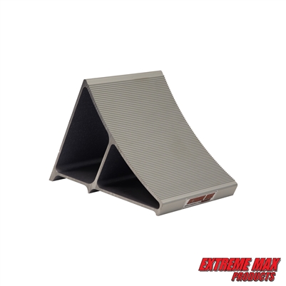 Extreme Max 5001.6792 Premium Lightweight Aluminum Wheel Chock with Ribbed Slope and Grip Teeth - Anti-Slip Claw Base for Trailers, RVs & 5th Wheels