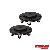 Extreme Max 5001.6832 Trash Can Dolly with Five 3" Rugged Casters for Smooth Transport of Heavy Loads - 500 lb. Capacity, Fits 22-55 Gallon Trash Cans - Set of 2