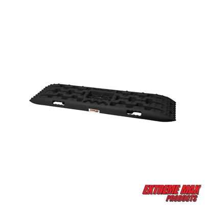 Extreme Max 5001.6838 Traction Recovery Boards with Built-In Jack Base for Off-Road Overlanding, Sand, Snow & Mud Escape - 42" x 12.25" x 5", Carrying Case Included, Black