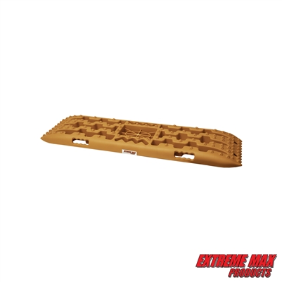 Extreme Max 5001.6851 Traction Recovery Boards with Built-In Jack Base for Off-Road Overlanding, Sand, Snow & Mud Escape - 42" x 12.25" x 5", Carrying Case Included, Red