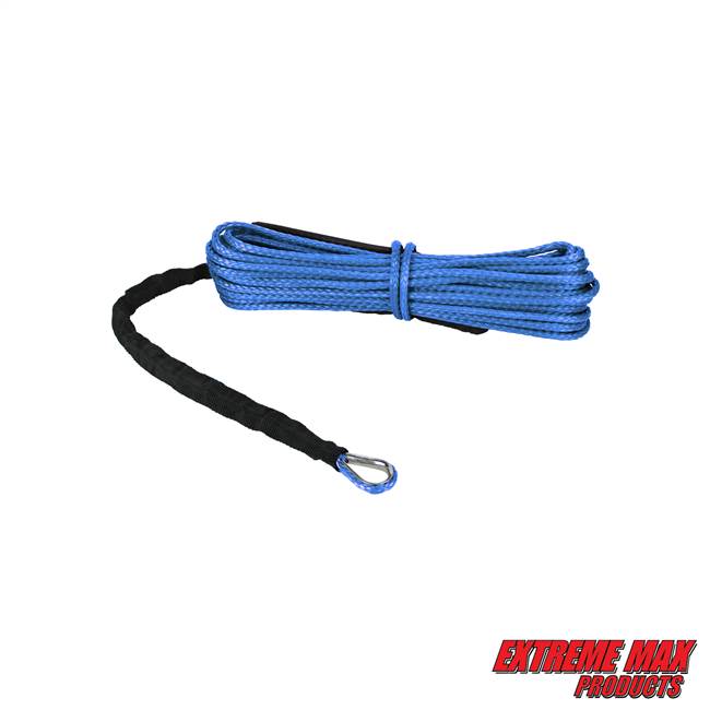 Extreme Max 5600.3078 "The Devil's Hair" Synthetic ATV / UTV Winch Rope -  Blue