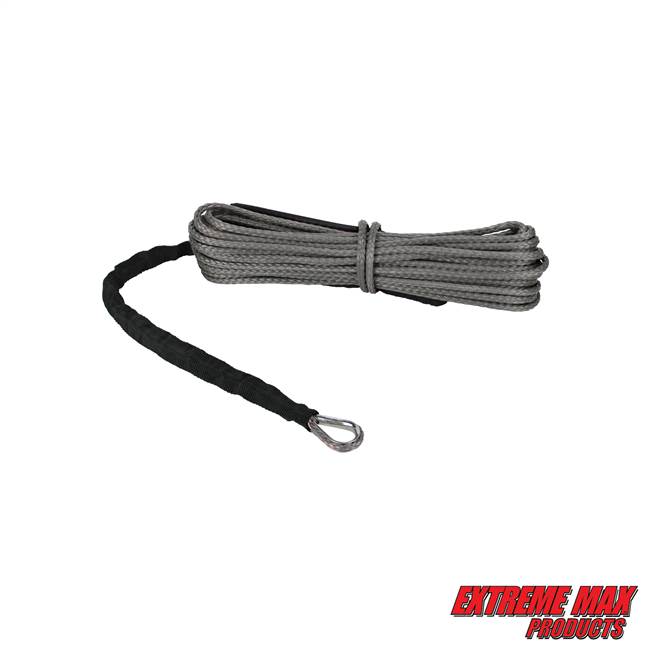 Extreme Max 5600.3081 "The Devil's Hair" Synthetic ATV / UTV Winch Rope -  Gray