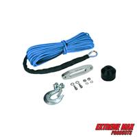 Extreme Max 5600.3099 "The Devil's Helper" Complete Synthetic ATV Winch Rope Kit - Blue