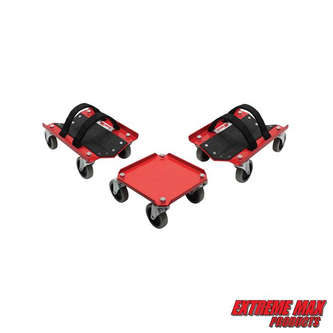 Extreme Max 5800.0228 V-Slides Snowmobile Dolly System - Steel, Red