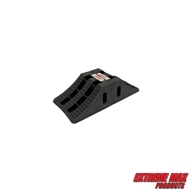 Extreme Max 5800.5852 Heavy-Duty Interlocking Wheel Chock for Tandem Axle Trailers and RVs - 9.2" x 8.2" x 4.7", Pair